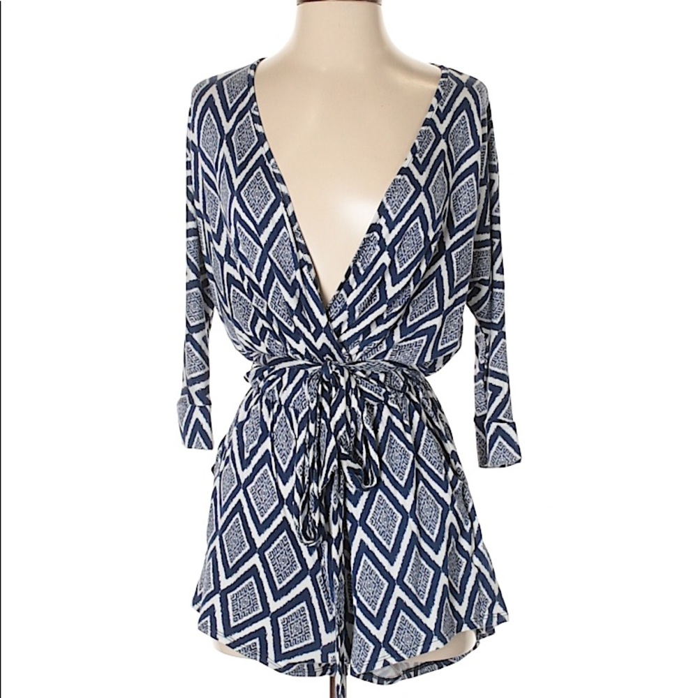 Market & Spruce Blue Romper